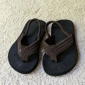 Rainbow toddler boy flip flops